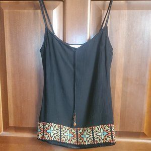 Tommy bahama beaded black tank top